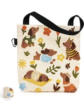Embroidered Canvas Tote Bag for Women - Stylish, Cute Gift Idea, Perfect for
